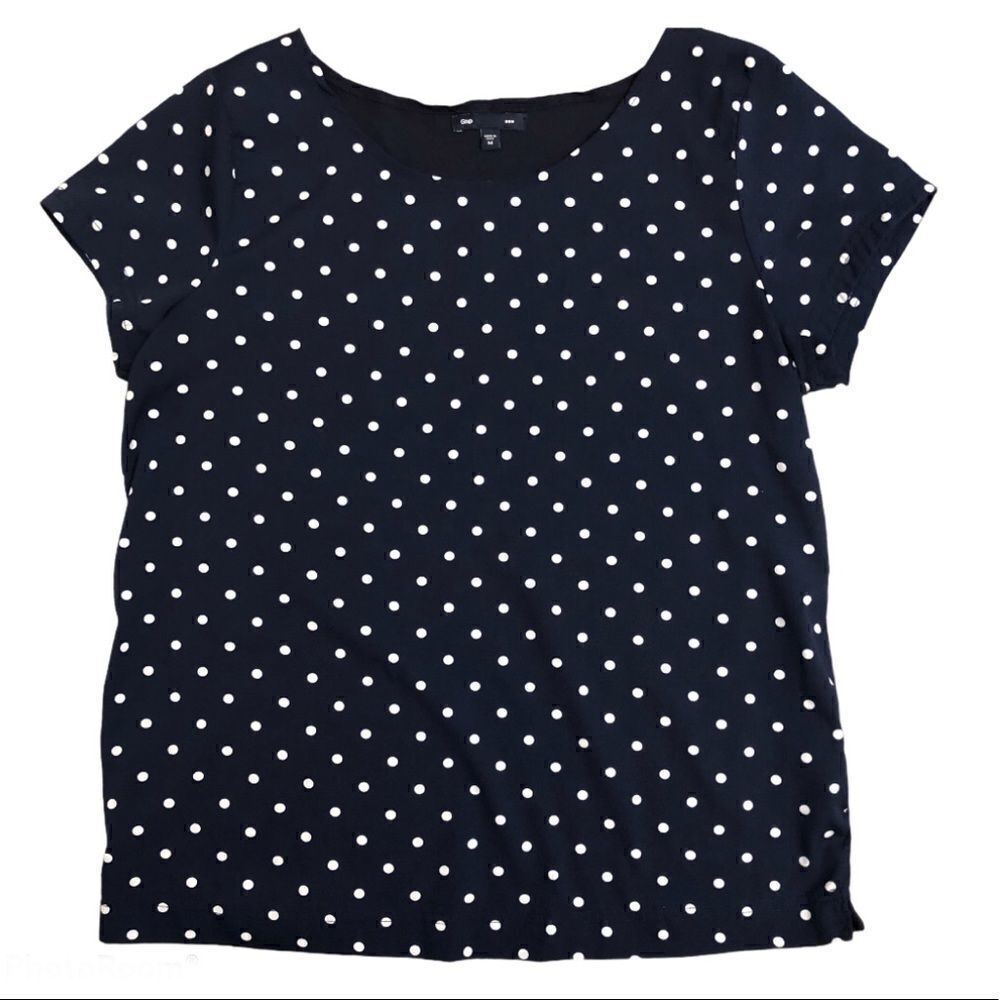 Gap Polkadot T Shirt Navy and white -medium
